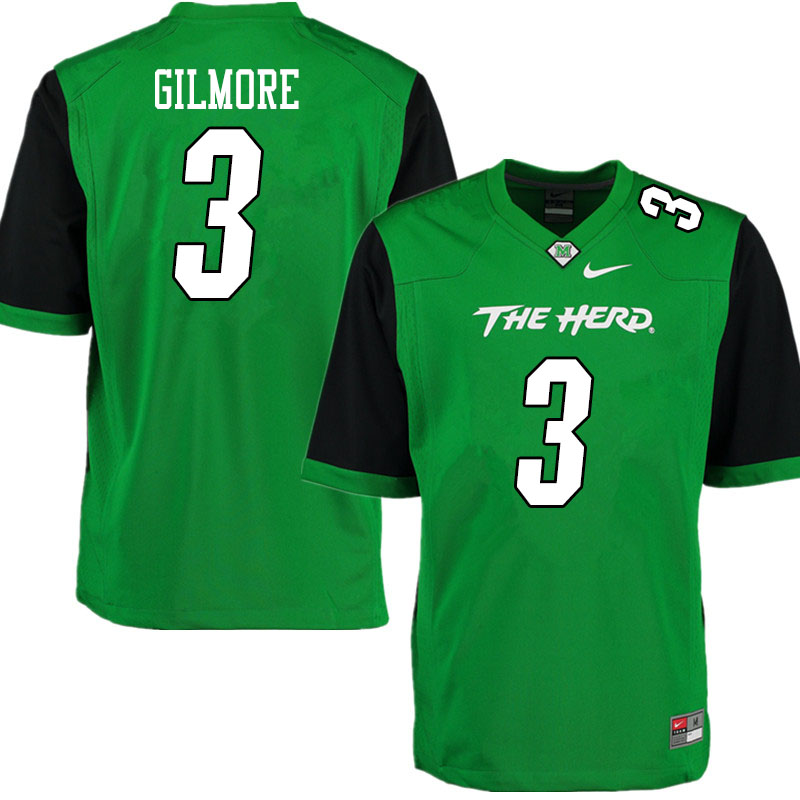 Men #3 Steven Gilmore Marshall Thundering Herd College Football Jerseys Sale-Gren